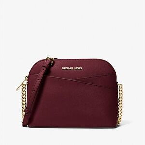 NEW Michael Kors Maroon & Gold Leather Crossbody Bag